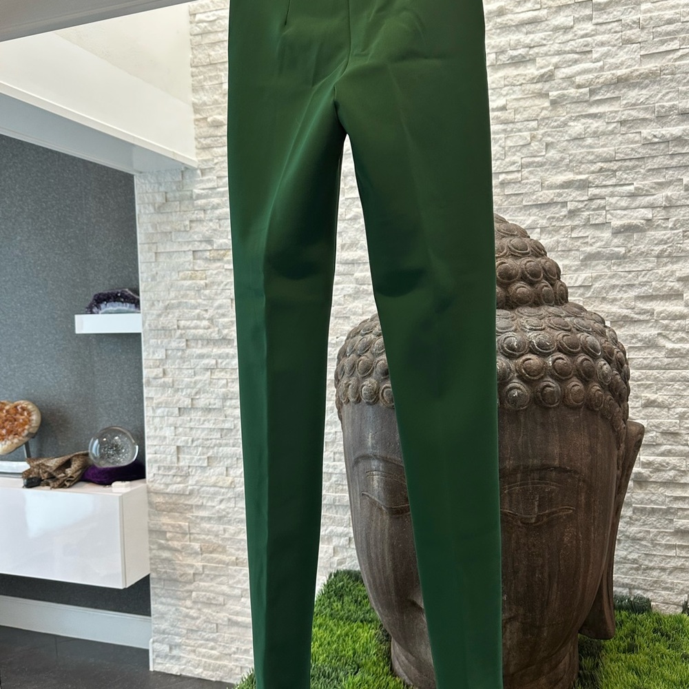 Chiara Boni La Petite Robe Green Pants straight leg work once size 38/2 - Picture 2 of 5
